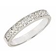 0.11ct Pave Set Diamonds Wedding Anniversary Band Ring 10K White Gold (VS Clarity, H Color)