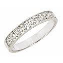 0.11ct Pave Set Diamonds Wedding Anniversary Band Ring 10K White Gold (VS Clarity, H Color)