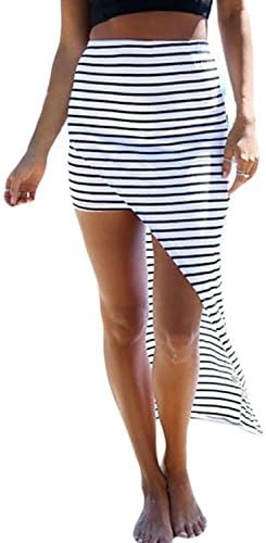 Womens Asymmetrical Drape Up Wrap Cut Out Hi Low Pencil Skirt