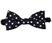 Dog or Cat Small Collar Bow Tie, Adjustable Puppy or Kitten Medium Neck Bowtie for Easter Wedding Birthday Gift D-D-T-1 (Navy Blue with with White Polka Dots)