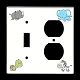 AFRICAN WILDLIFE CUTE SAFARI COMBO SWITCH WALL PLATE
