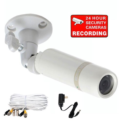 VideoSecu Sony CCD Outdoor Weatherproof CCTV Home Security Camera with Power Supply and Video Power Cable CAV