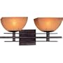Minka Lavery Lineage 6272-357 Small Glass 2 Light 150w (8"H x 18"W) Vanity Lighting in Iron Oxide