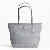 Authentic Coach Signature Stripe Handbag 17433 Grey