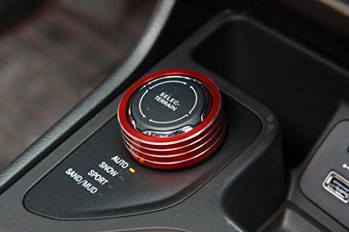Moonet Interior Device Driver Switch Knob Decorative Cover Trim for 2014-2016 Jeep Cherokee Red