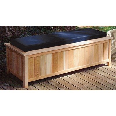 cedar large storage bench with cushion top color navy  more detail click!