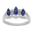 14K White Gold Sapphire and Diamond Ring
