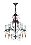 Lite Source C7947 Fiorenza 5-Lite Chandelier - Dark Bronze And Crystal