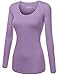 FPT Womens Basic Scoopneck Long Sleeve T-Shirt (S-3XL) PAISLEYPURPLE M