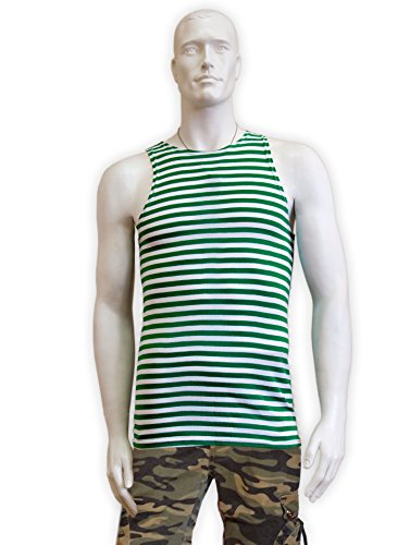 Genuine Russian Telnyashka Military Navy Marines T-Shirt Green Medium