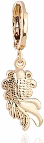 GoodShoop 18K Gold Filled Earring CC New Arrival Smooth Gold Plated Cute Fish Design Dangle Drop Earrings Women Craved Jewelry