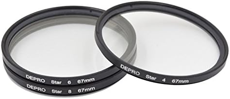 DEPRO 67mm Star Cross +4 +6 +8 Point Star Filter Twinkle Effect For Canon 450D 500D 550D 600D 1100D 1200D Nikon D3100 D3200 D3300 D5200 D5300 Digital SLR Camera Lens 67mm Kit