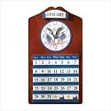 AMERICAN EAGLE PATRIOTIC WOODEN CLOCK AND CALENDAR