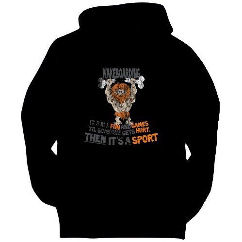 Wakeboarding GETS HURT Sports Mens Hoodie (Black, Sizes X-Small – XXX-Large)