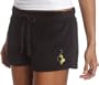 Baby Phat Women's Plush Short Embroidered Cat Logo,Black,Small