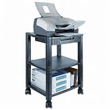 Kantek Three-Shelf Printer Stand with Drawer, 17 x 13-1/4 x 24-1/2, Black