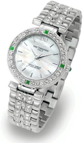 Izax Valntino Men's Jewelry Watch Natural Emerald Ivg9100-3