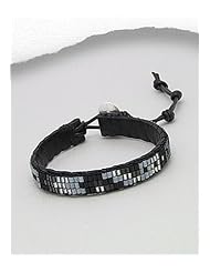 Mixed Colors Leather Bracelet In 92.5 Sterling Silver