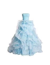 Plus Size Strapless Empire   Waistline  Lace-Up Organza Evening Dress/Prom Dress/Wedding Party Dress  With Ruffles