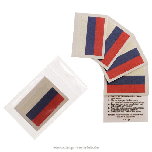Russland Tattoo Fahne 5er Fan Set – EM Fanartikel 2016 – Russia Flag