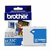 Compatible LC-51C Cyan Ink Cartridge (Brother LC51C). COMPATIBLE Brother LC51C cyan ink yields approximately 400 pages when printing at 5% page coverage for Brother Intellifax and Multifunction machines. Brother Compatible COM-LC51C Fits printer models: MFC 240C/440CN/665CW/845CW/3360C/5460C/5860CN, Intellifax 1360/1860C/1960C/2480C/2580C, DCP130C/DCP330C