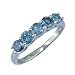 1 Ct. Five-Stone Blue Diamond Anniversary Ring in 14K White Gold