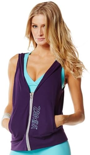 Zumba Fitness Women's Gotta Jam Sleeveless Hoodie, Purple, Medium
