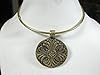 Womans Retro Necklace Brass Tone Lotus Vintage-inspired Choker Collor Jewelry