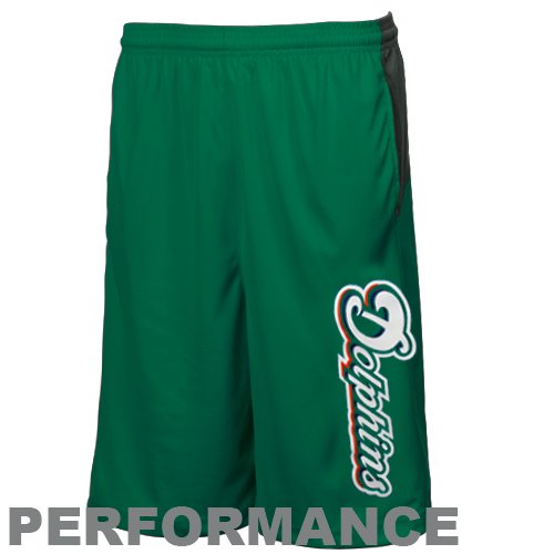 Reebok Miami Dolphins Youth Aqua Colorblock Performance Shorts (Small)