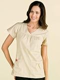 Dickies Sandwashed V-Neck Gathered Scrub Top (XS-2X- Sku:14601ABLKXS; Color:Black; Size:XS XS