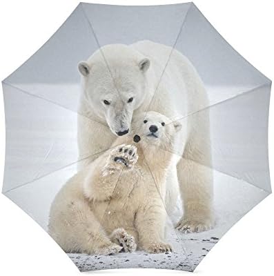 Mother/Father Gift Awesome Polar Bear Compact Travel Windproof Rainproof Umbrella