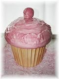 Ceramic Cupcake Cookie Jar by Cindy Houot