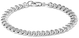 Sterling Silver Flat Link Charm Bracelet, 7
