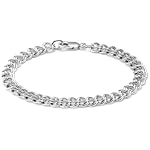 Sterling Silver Flat Link Charm Bracelet, 7