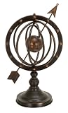 Benzara 66472 17 in. Metal Armillary Sphere Globe Solar Earth with Arrow