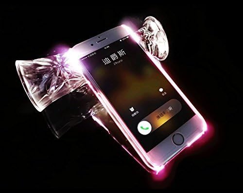 phone Case,Colorful blink Flashlight case / Soft TPU Skin / Shell Transparent LED Incoming Call LED Blink Flashlight Case for Iphone SE-Pink