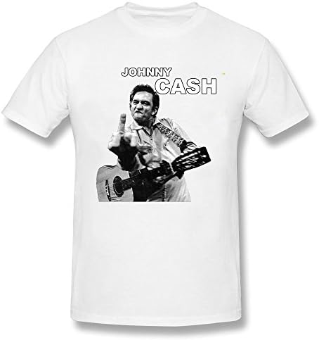 Men's Johnny Cash J. R. Cash Decal Country Singer T-shirt-White