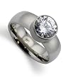 Stainless Steel Ring Satin High Polish with LG Setting Center CZ Stainless Steel Ring Satin High Polish with LG Setting Center CZ