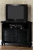 Savannah Louvered Tv Stand Corner Antique Black