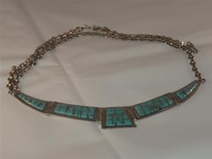 Turquoise Inlaid Sterling Silver Necklace - NK-0010