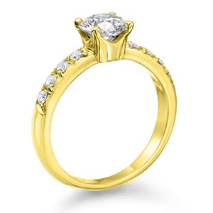 Klassischer 18 Karat (750) Gelbgold Solitär Verlobung Diamant Damenring Brilliantschliff 1 Karat