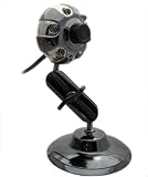 Kinobo USB Webcam 6.0 Megapixels with Metal Stand for Xp/Vista/Windows 7/Skype + Mic & LED lights