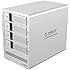 ORICO Tool Free 4 Bay 3.5" SATA Drive Enclosure Support 4 x 6TB, Silver (ORICO 9548U3-US-SV)