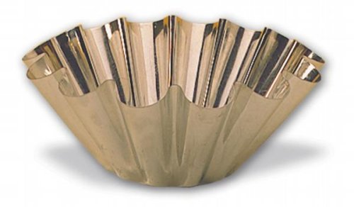 Matfer 8 5/8 Inch x 3 3/8 Inch Tin Brioche Mold 14 Flutes