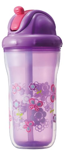 Nuby インシュレイテッドフリップイットボトルクリア 270ml バタフライ FDNB960904
