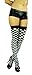 ToBeInStyle Women's Checkered Wide Elastic Band Thigh Hi Stocking