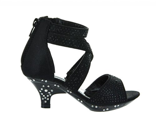 Dream Pairs SWEETY Girl's Rhinestone Low Heel Platform Sandals Shoes(Toddler/ Little Girl)New