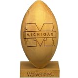 Gridworks Michigan Wolverines Split M Engraved Wood Football