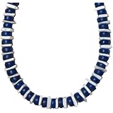 Native Treasure Puka Native Treasure Coco Shell Necklace Dodger Blue Beaded Surfer Puka Puca - 18" Inch