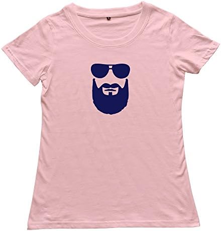 Female Cool Beard Sunglasses Custom Vintage Pink Tshirt By RRG2G